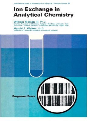 cover image of Ion Exchange in Analytical Chemistry